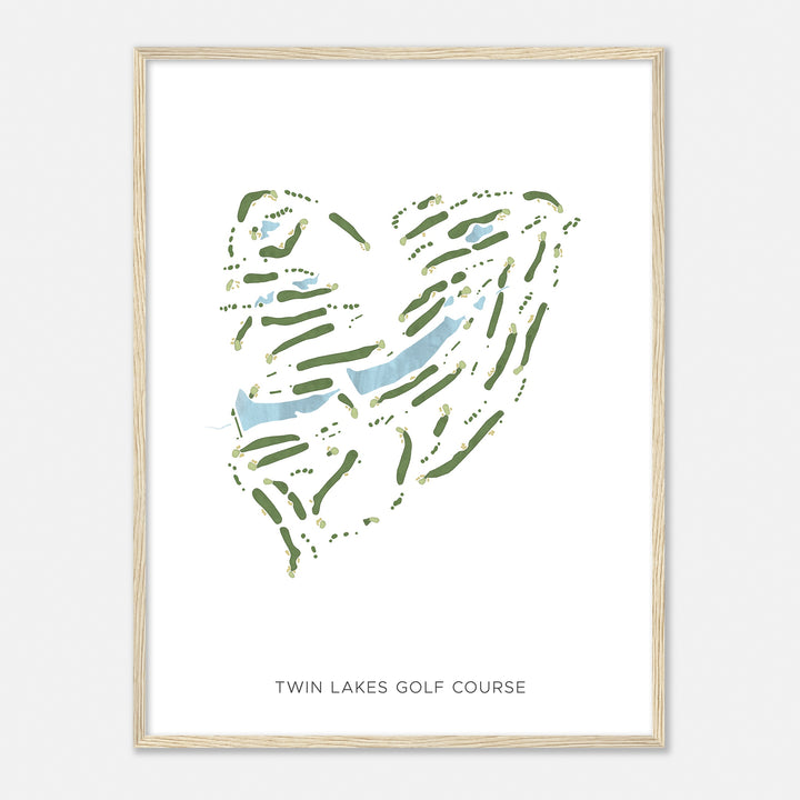 Print of Twin Lakes Golf Course Modern Map