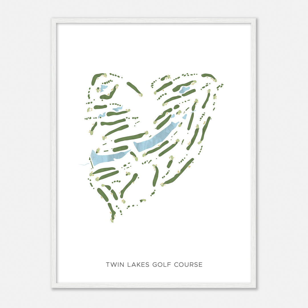 Print of Twin Lakes Golf Course Modern Map