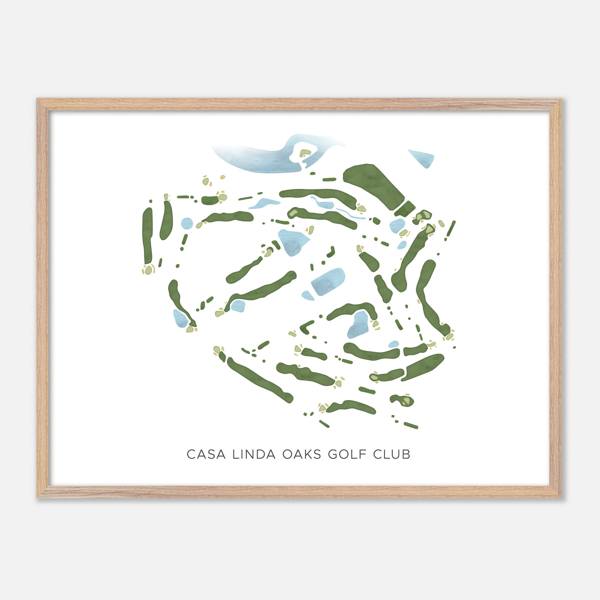 Print of Casa Linda Oaks Golf Club Modern Map