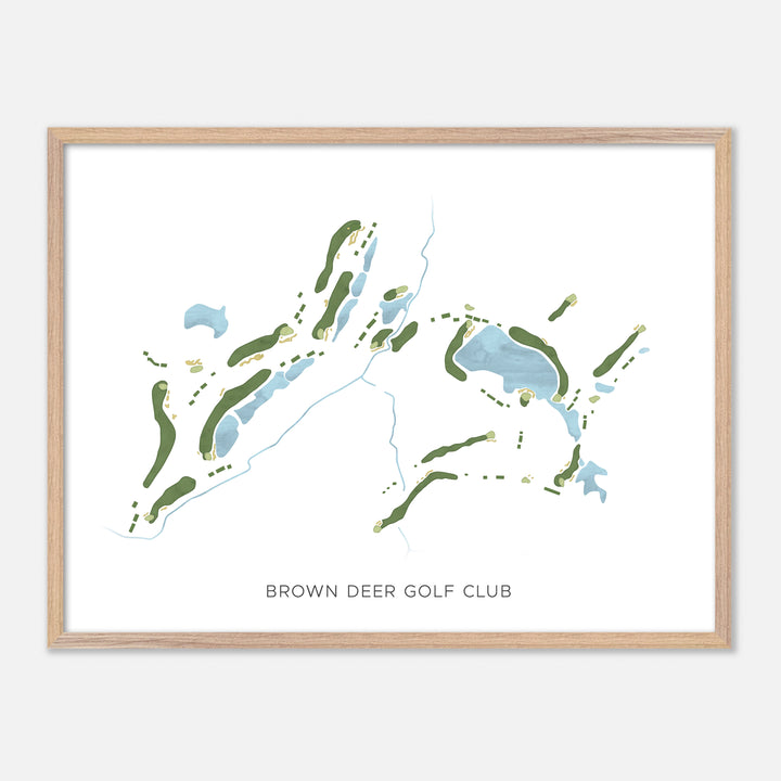 Print of Brown Deer Golf Club Modern Map