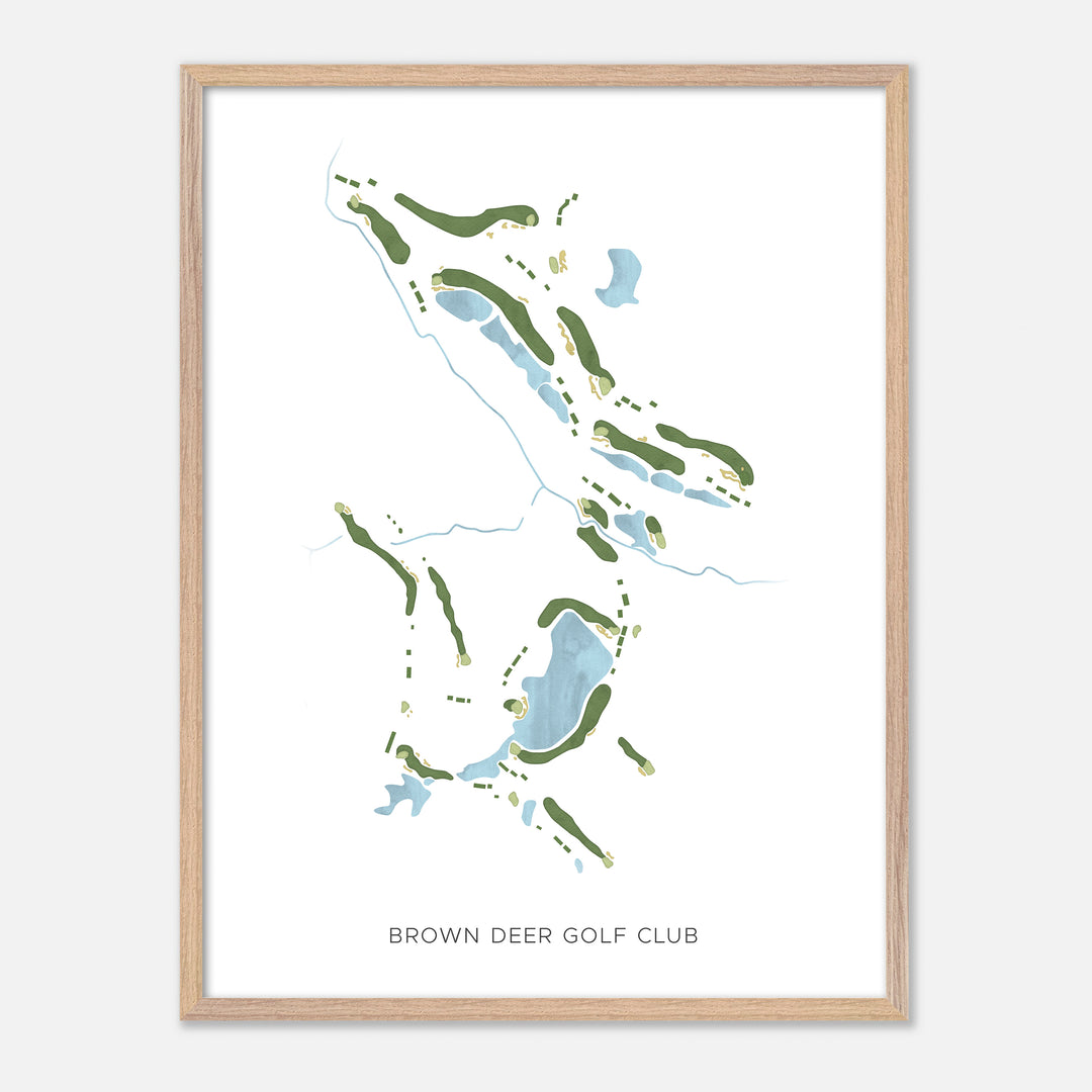 Print of Brown Deer Golf Club Modern Map