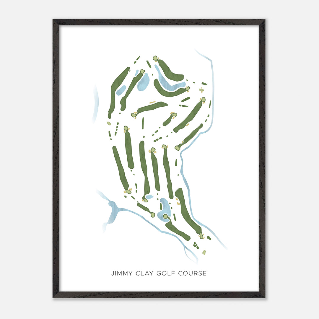 Print of Jimmy Clay Golf Course Modern Map