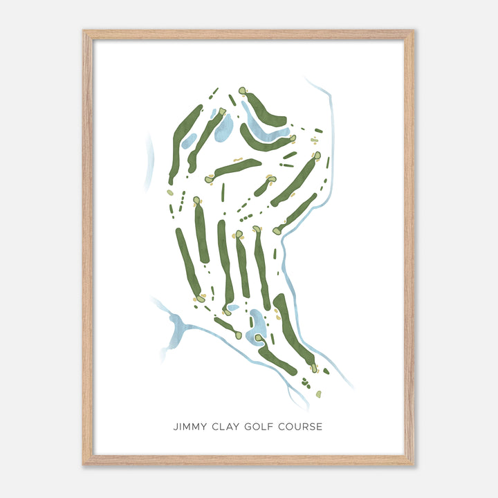 Print of Jimmy Clay Golf Course Modern Map