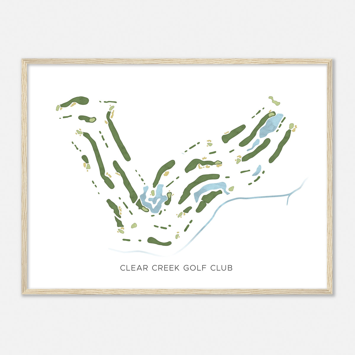 Print of Clear Creek Golf Club Modern Map
