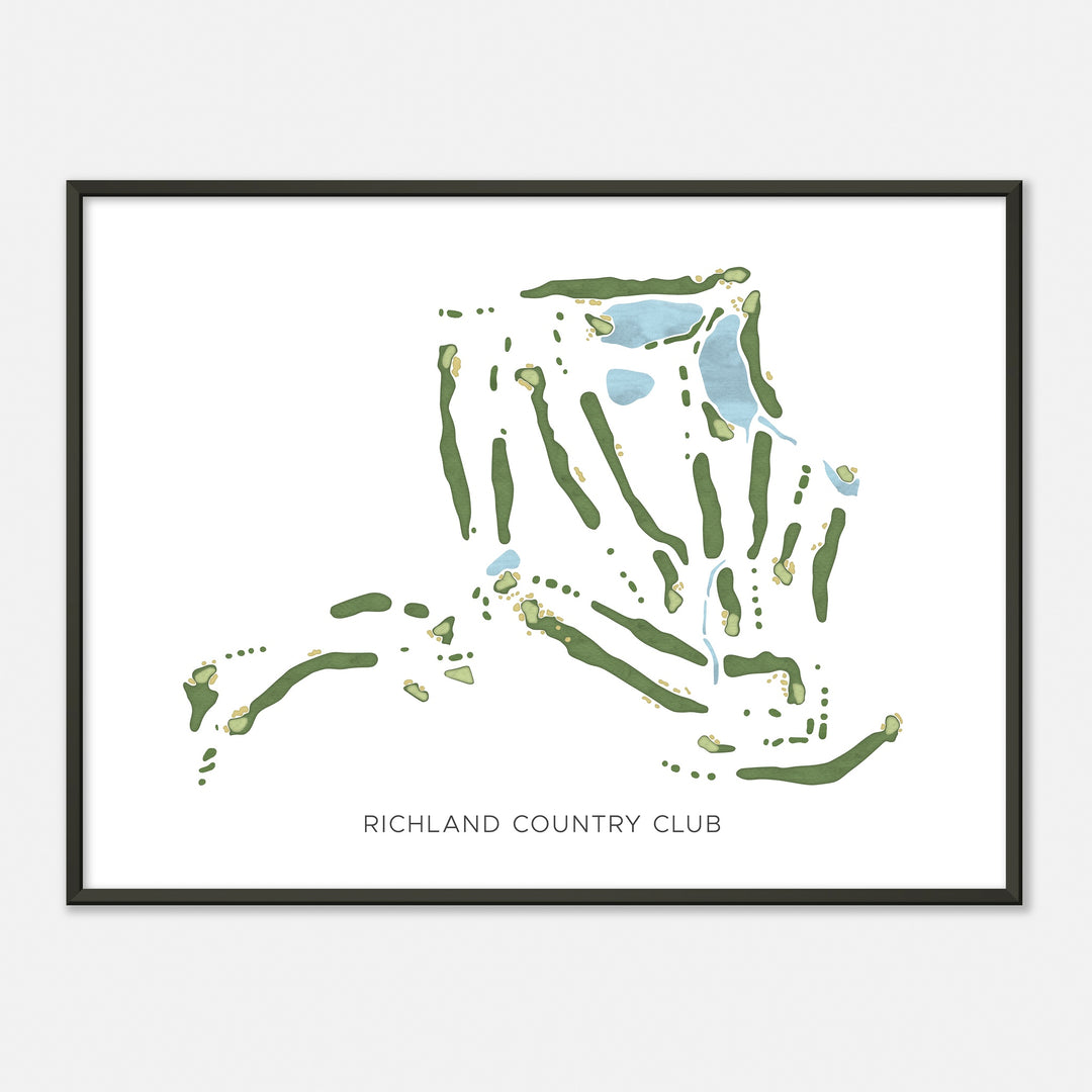 Print of Richland Country Club Modern Map