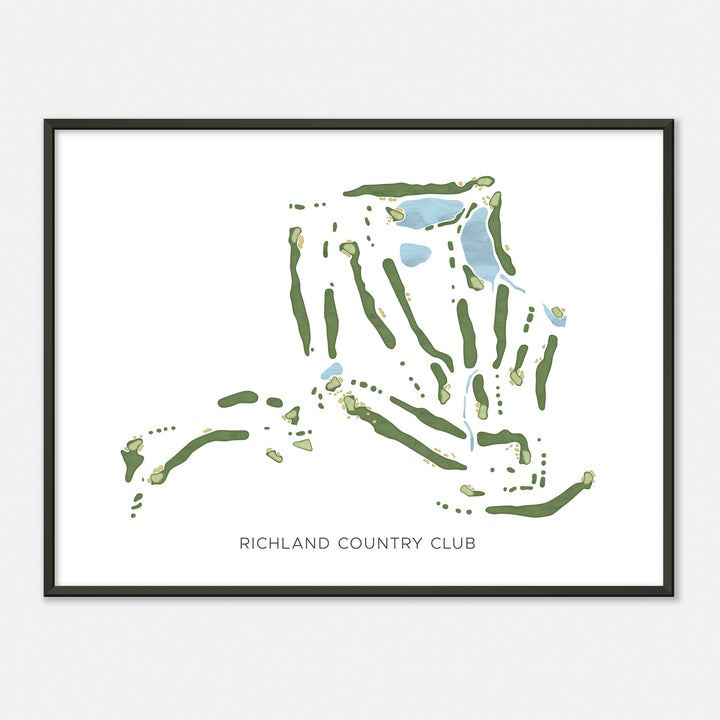 Print of Richland Country Club Modern Map
