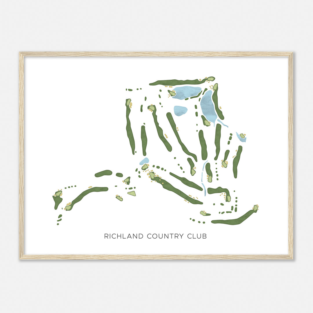 Print of Richland Country Club Modern Map