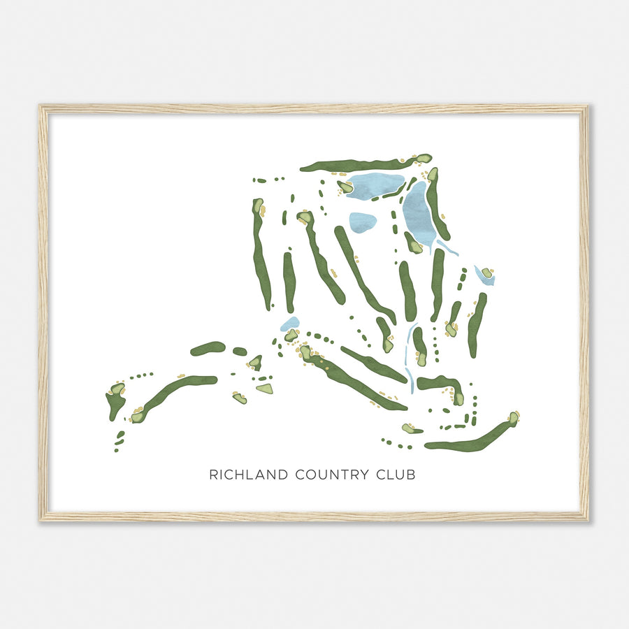 Print of Richland Country Club Modern Map