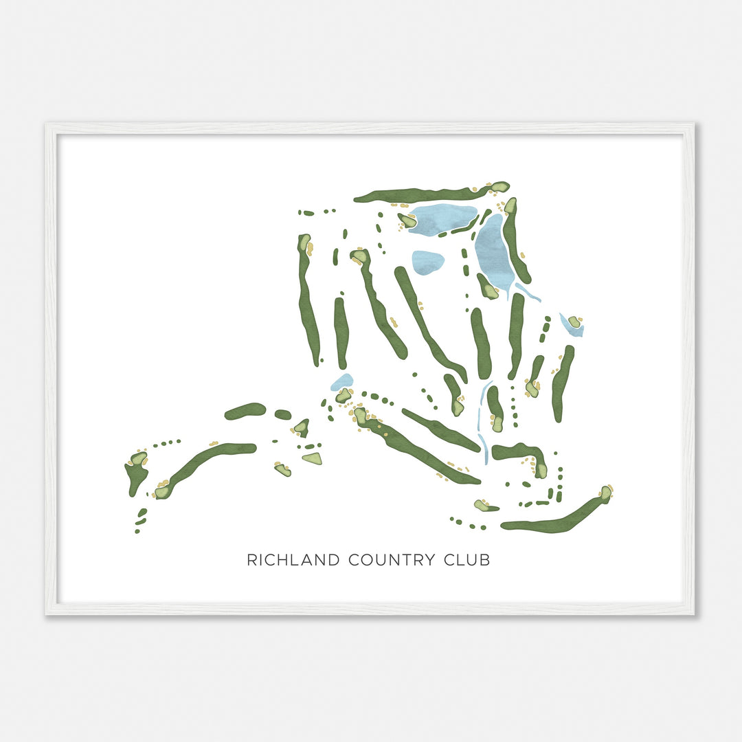 Print of Richland Country Club Modern Map