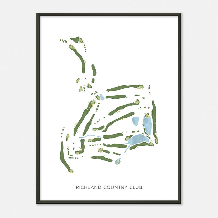 Print of Richland Country Club Modern Map