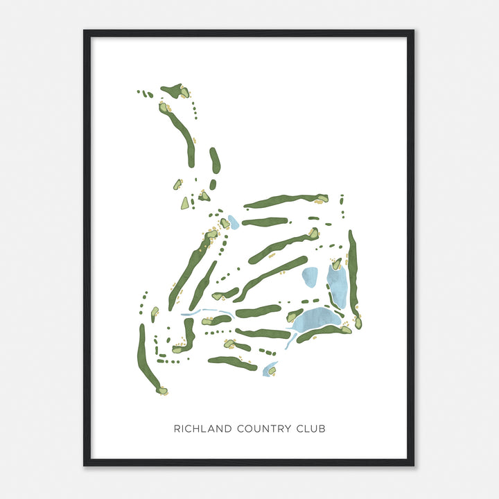 Print of Richland Country Club Modern Map