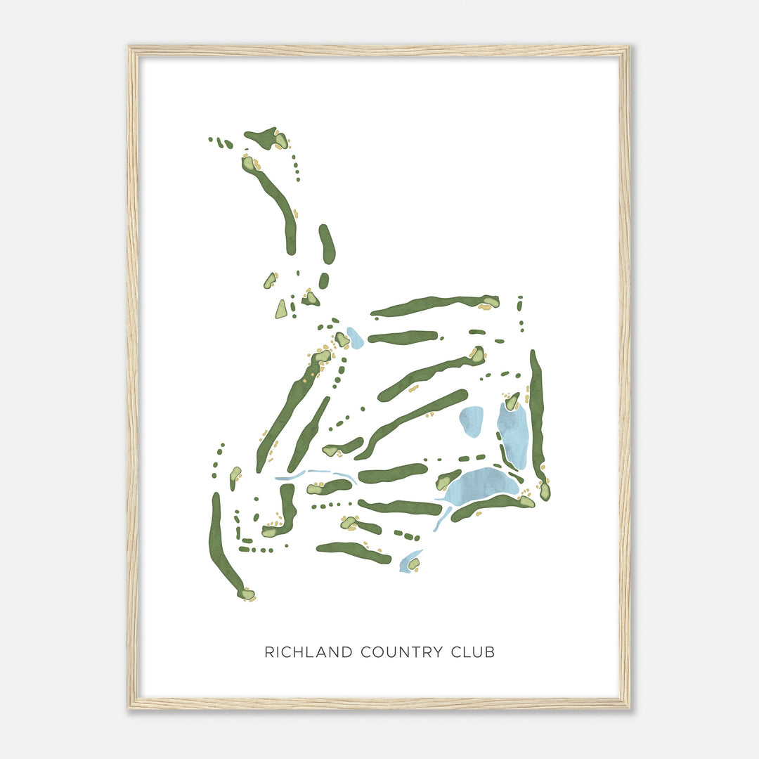 Print of Richland Country Club Modern Map
