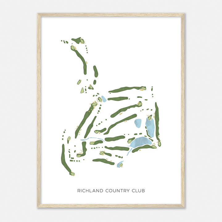 Print of Richland Country Club Modern Map