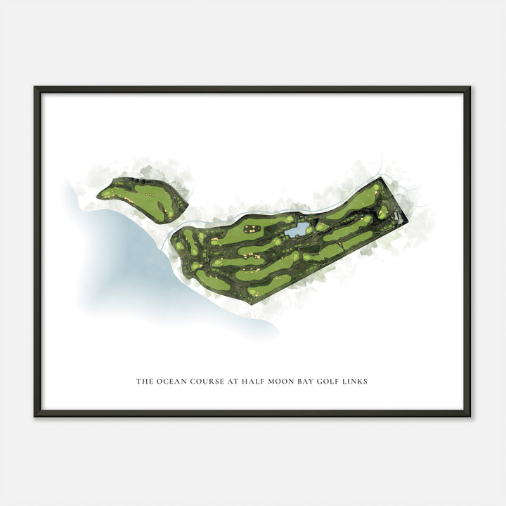 Print of The Ocean Course At Half Moon Bay Golf Links Classic Map