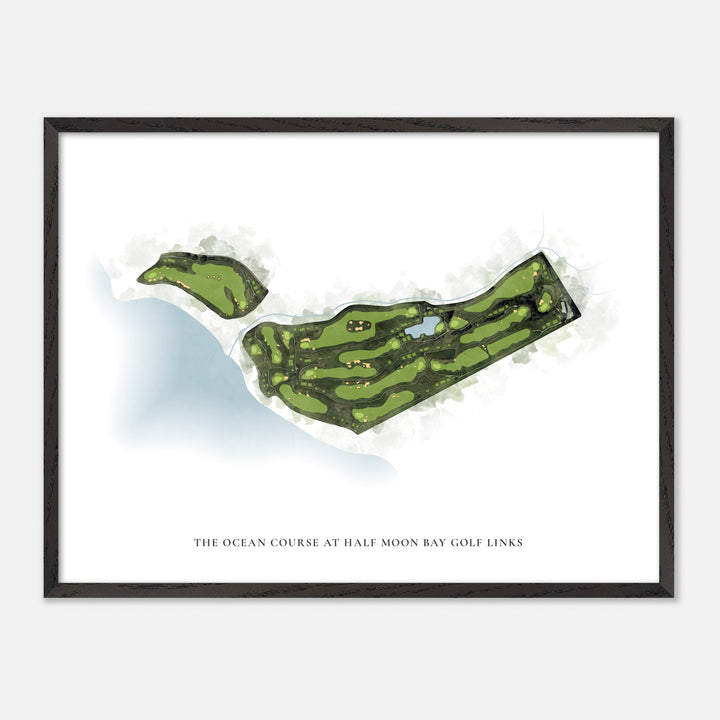 Print of The Ocean Course At Half Moon Bay Golf Links Classic Map