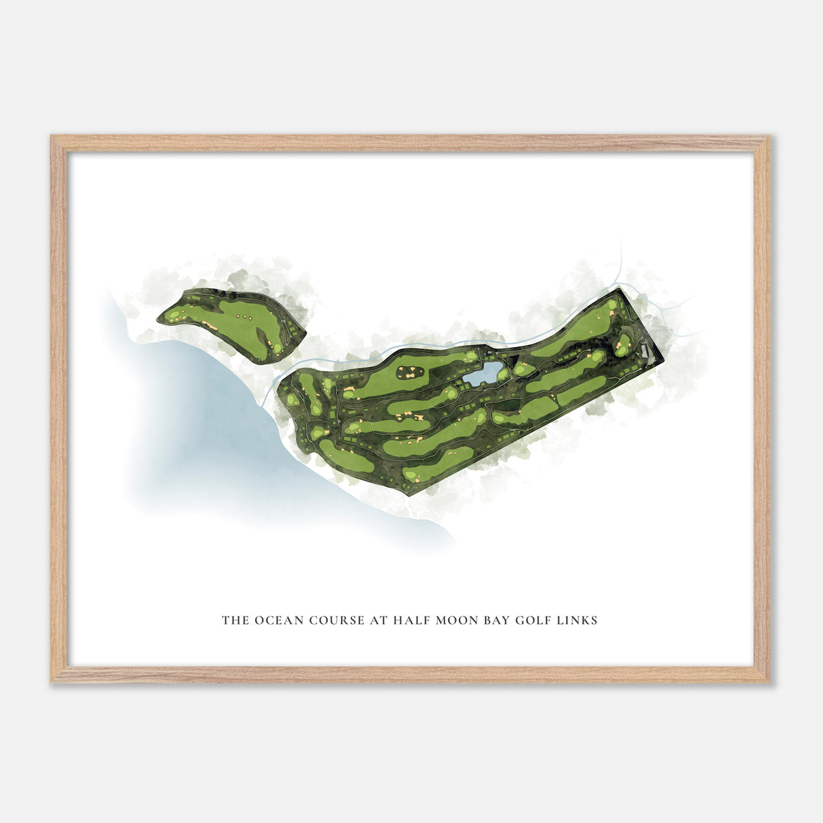 Print of The Ocean Course At Half Moon Bay Golf Links Classic Map