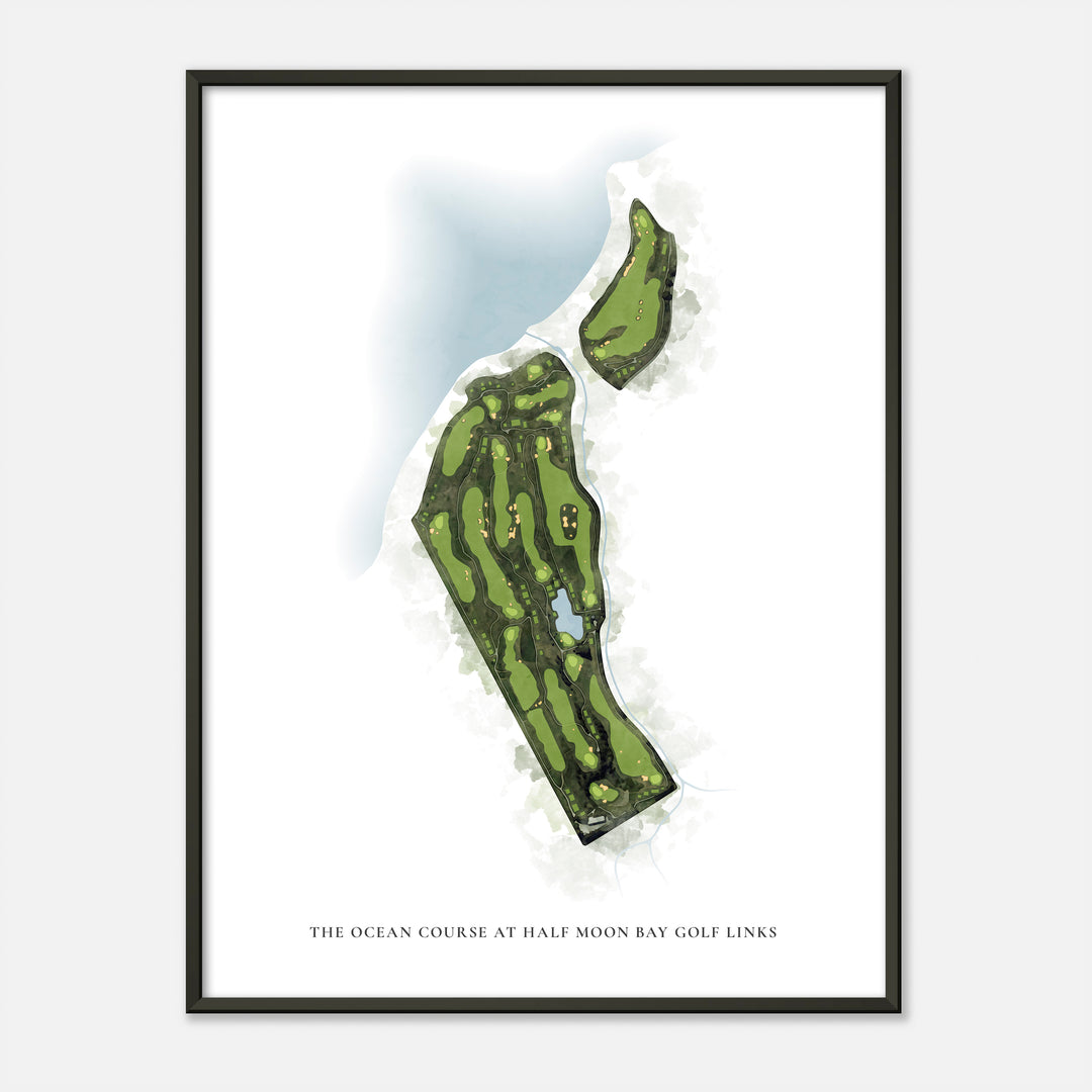 Print of The Ocean Course At Half Moon Bay Golf Links Classic Map
