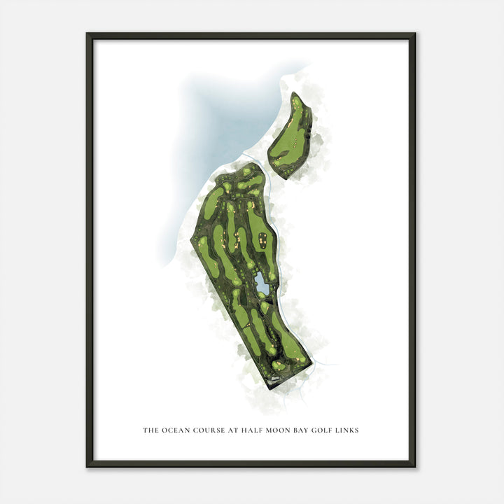 Print of The Ocean Course At Half Moon Bay Golf Links Classic Map