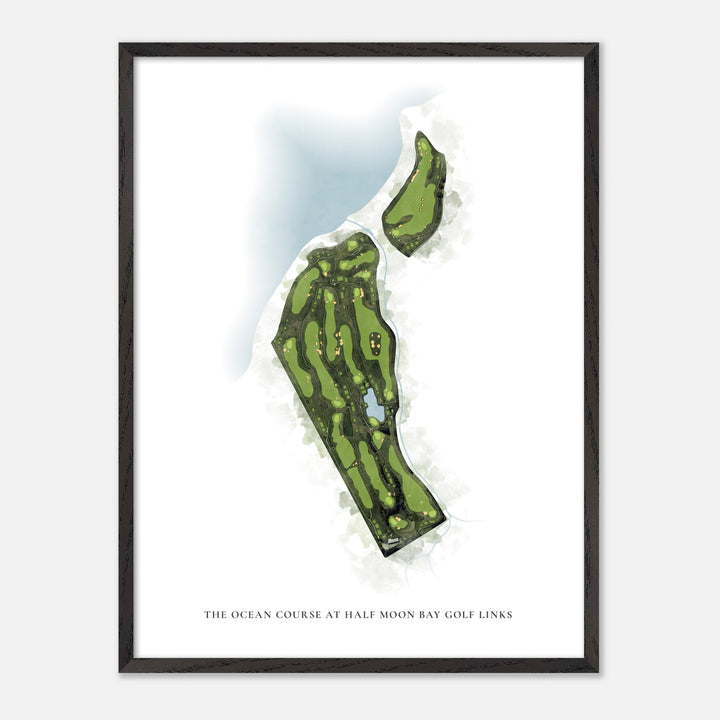 Print of The Ocean Course At Half Moon Bay Golf Links Classic Map