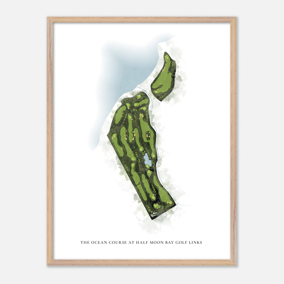 Print of The Ocean Course At Half Moon Bay Golf Links Classic Map