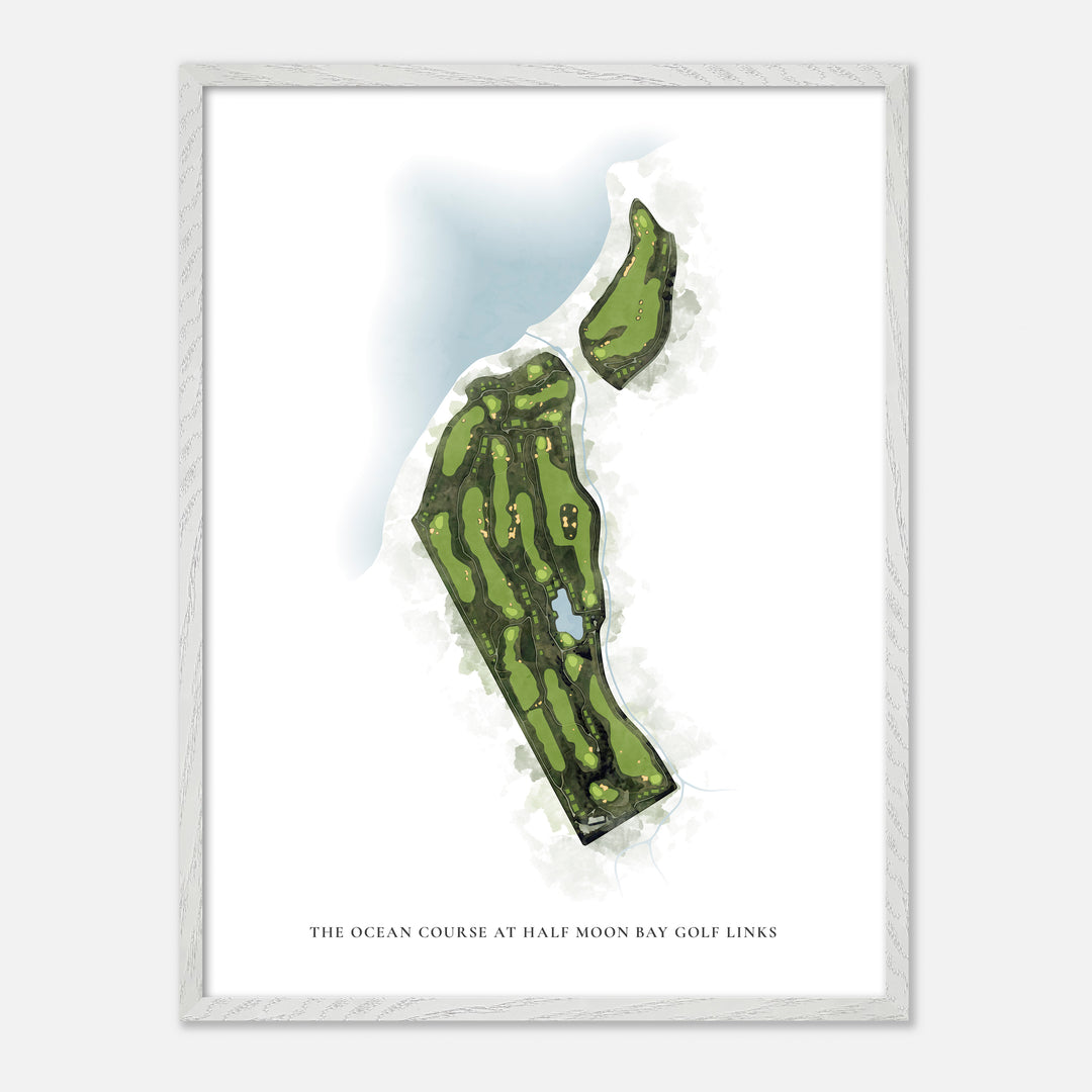 Print of The Ocean Course At Half Moon Bay Golf Links Classic Map