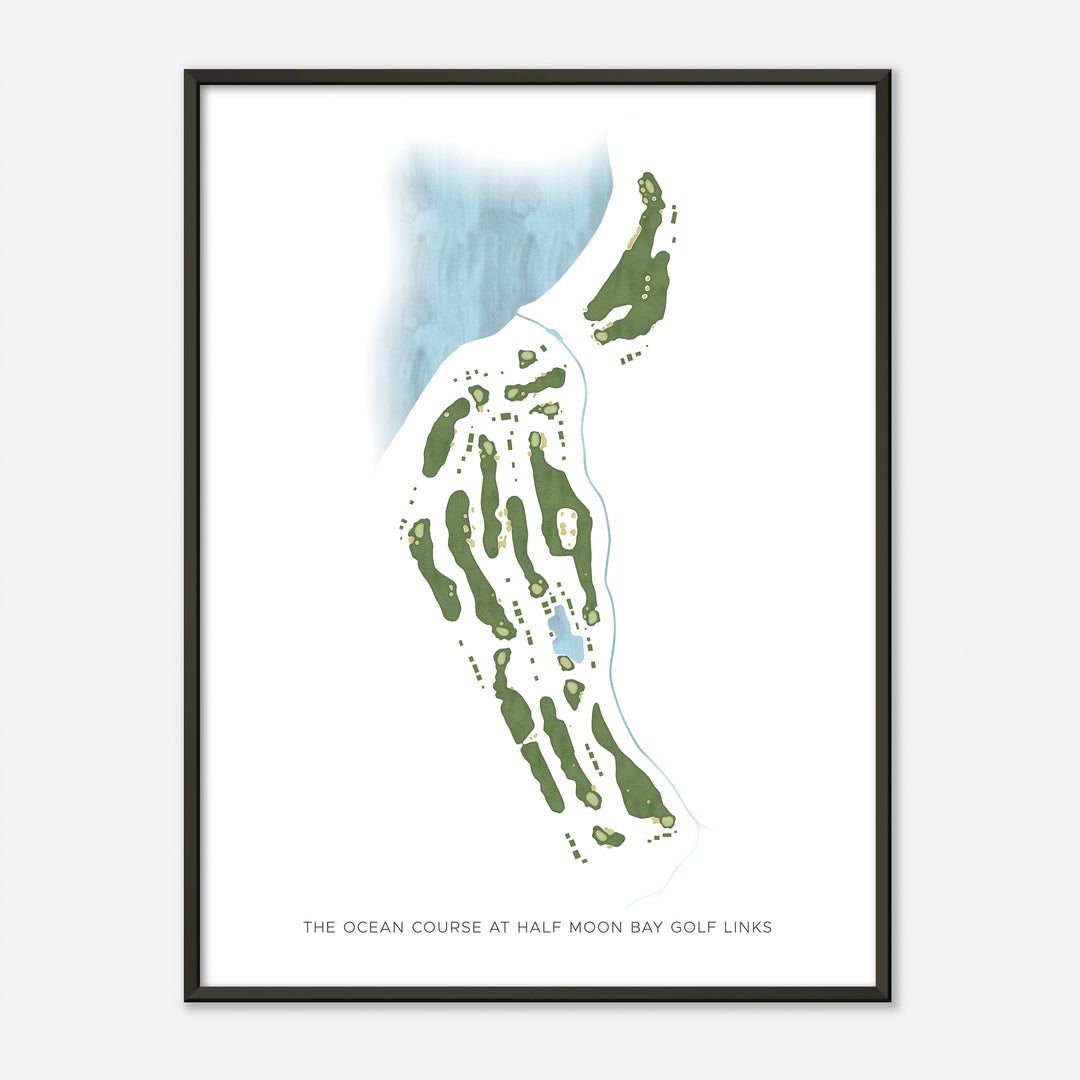 Print of The Ocean Course At Half Moon Bay Golf Links Modern Map