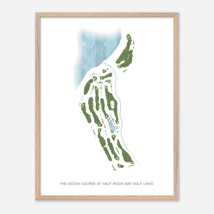 Print of The Ocean Course At Half Moon Bay Golf Links Modern Map