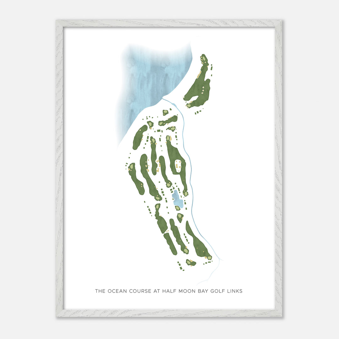 Print of The Ocean Course At Half Moon Bay Golf Links Modern Map