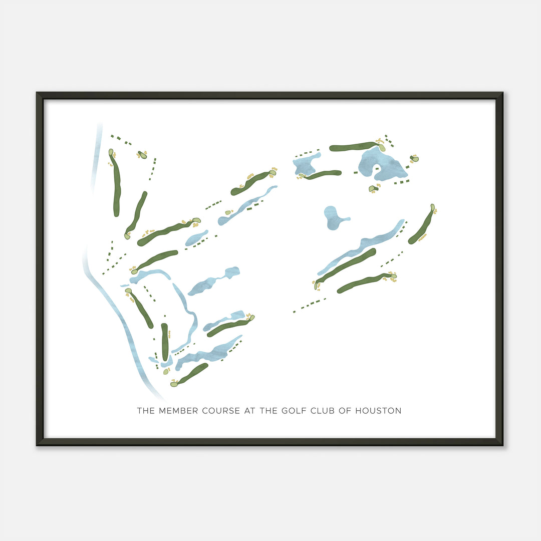 Print of The Member Course At The Golf Club Of Houston Modern Map