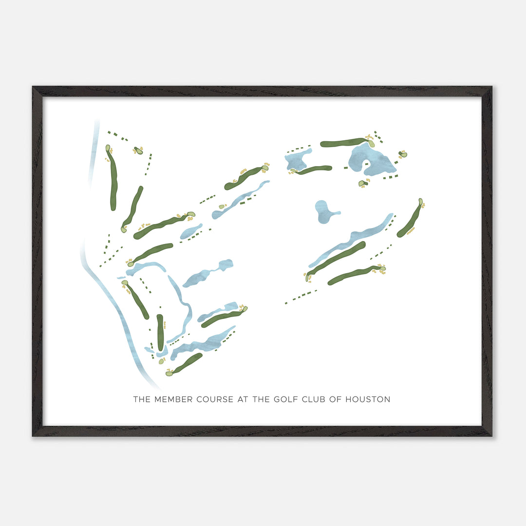 Print of The Member Course At The Golf Club Of Houston Modern Map