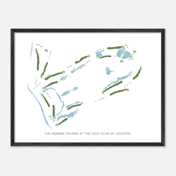 Print of The Member Course At The Golf Club Of Houston Modern Map