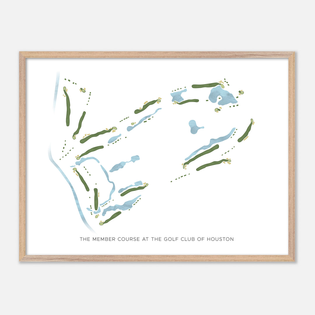 Print of The Member Course At The Golf Club Of Houston Modern Map