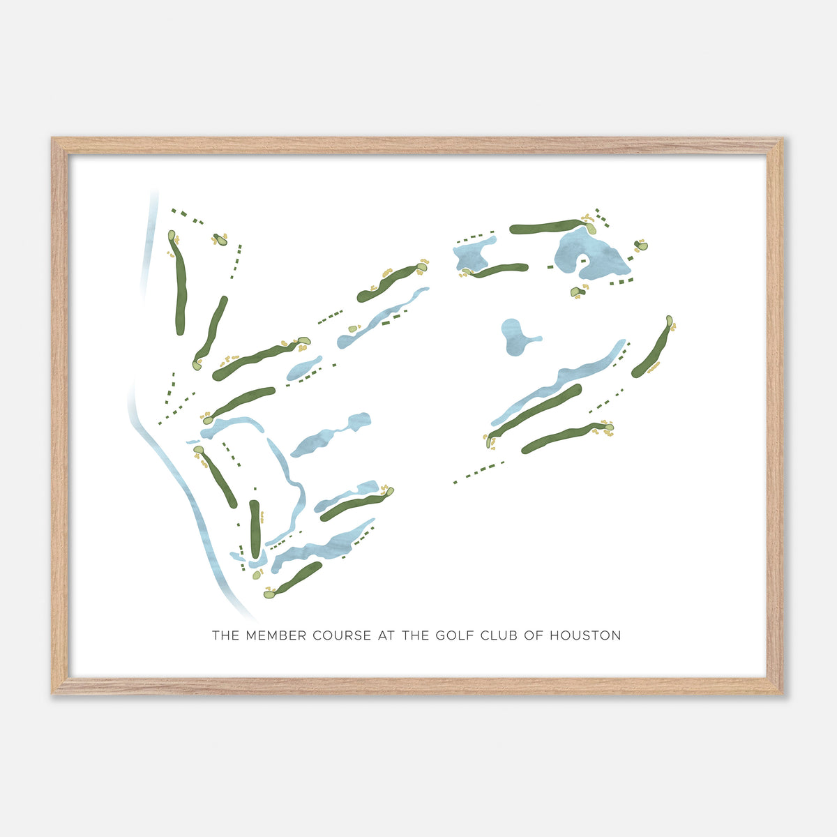 Print of The Member Course At The Golf Club Of Houston Modern Map