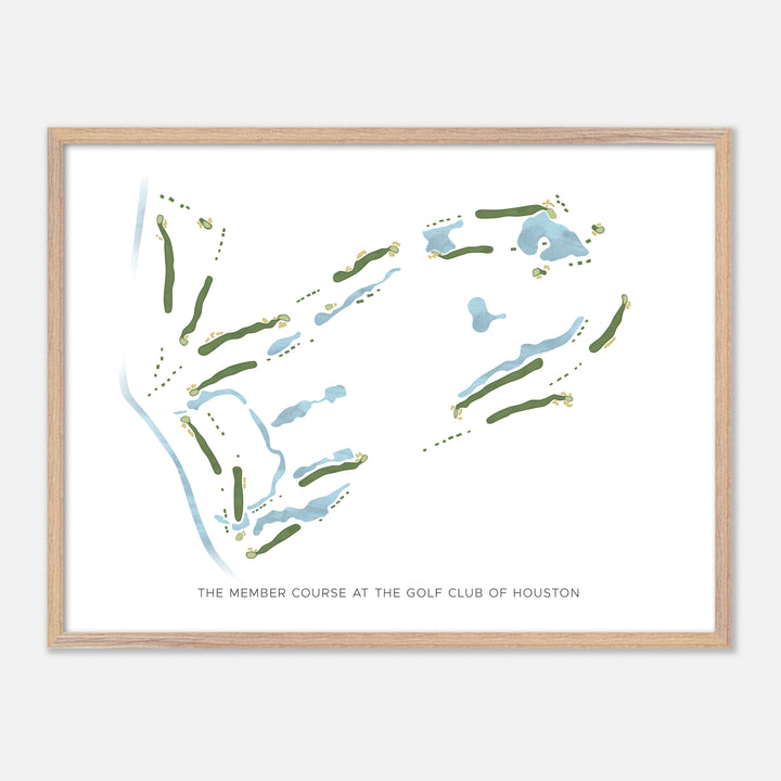 Print of The Member Course At The Golf Club Of Houston Modern Map