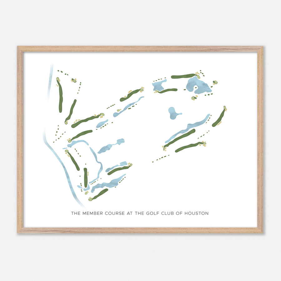 Print of The Member Course At The Golf Club Of Houston Modern Map