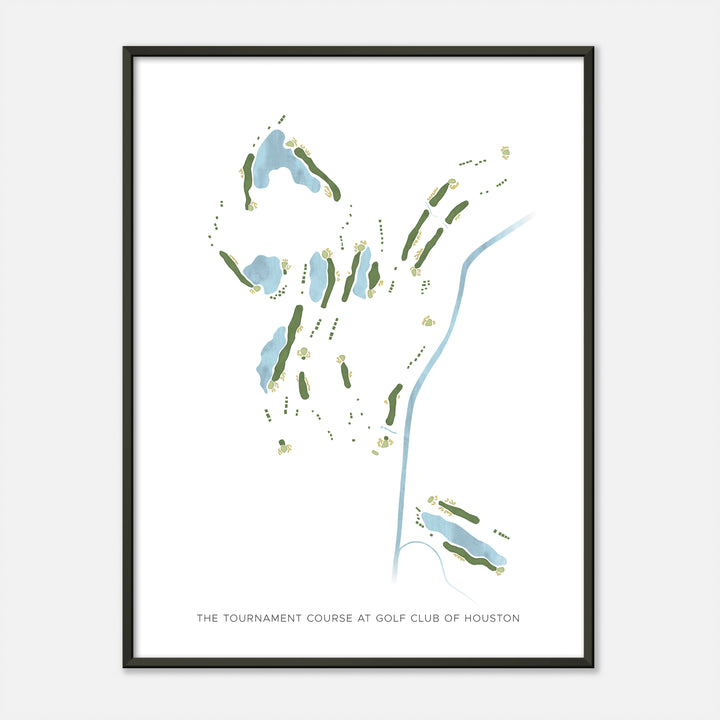 Print of The Tournament Course At Golf Club Of Houston Modern Map