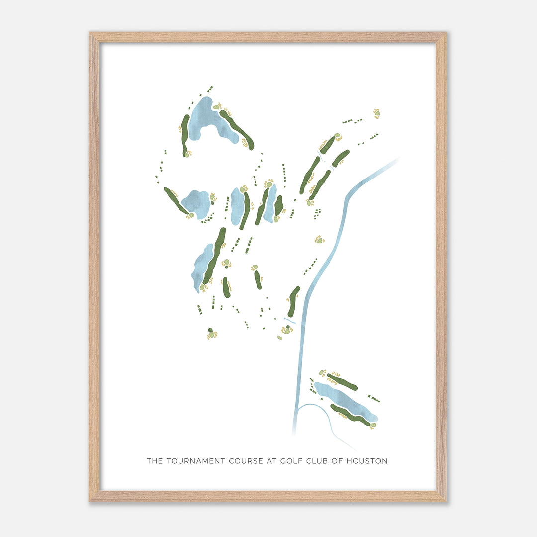 Print of The Tournament Course At Golf Club Of Houston Modern Map