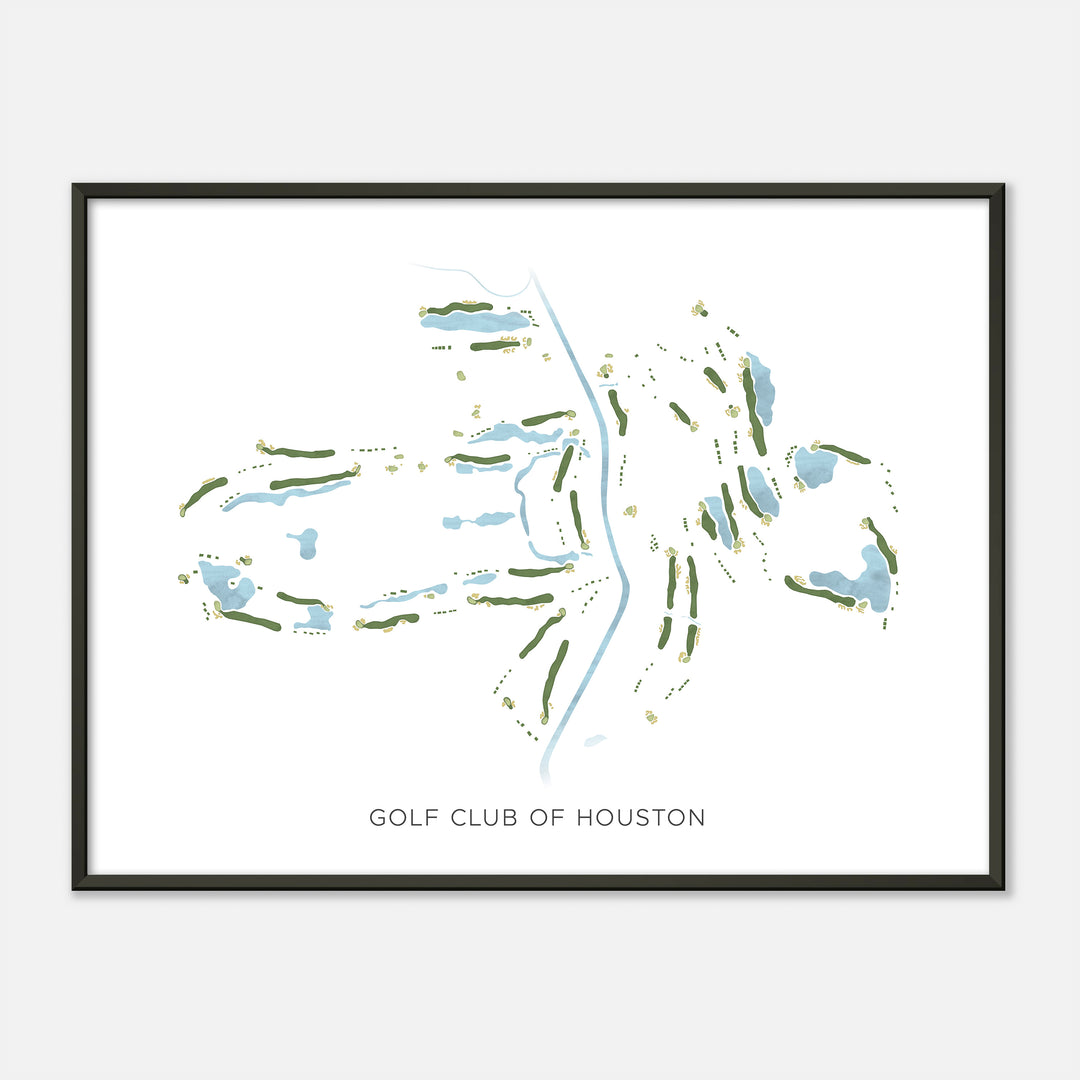 Print of Golf Club Of Houston Modern Map