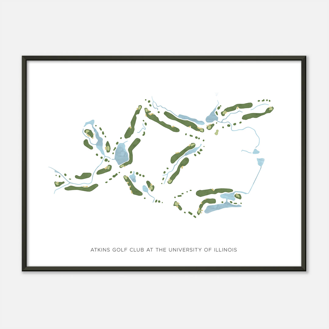 Print of Atkins Golf Club At The University Of Illinois Modern Map