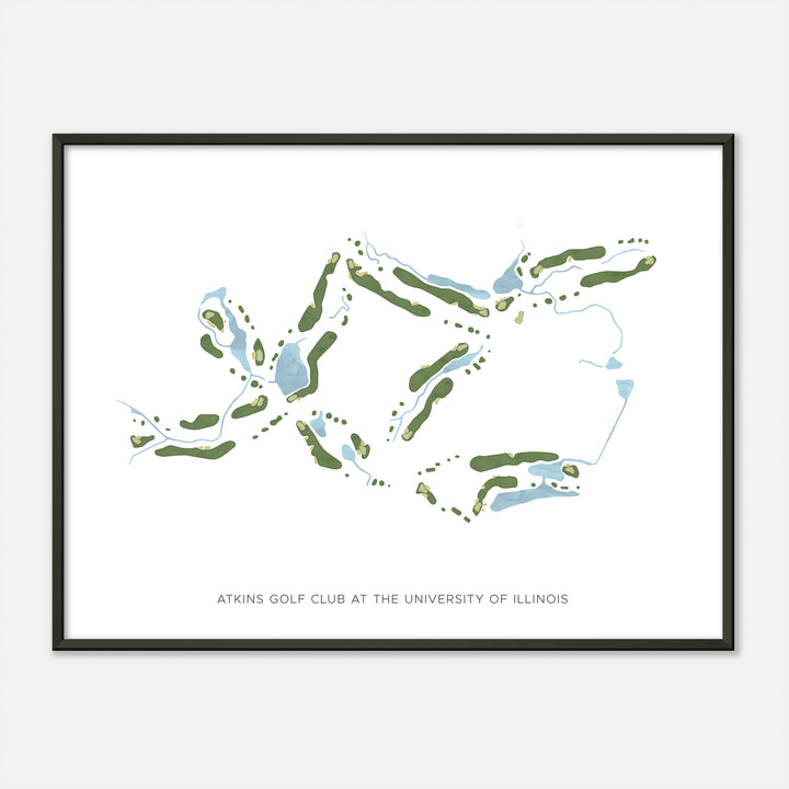 Print of Atkins Golf Club At The University Of Illinois Modern Map