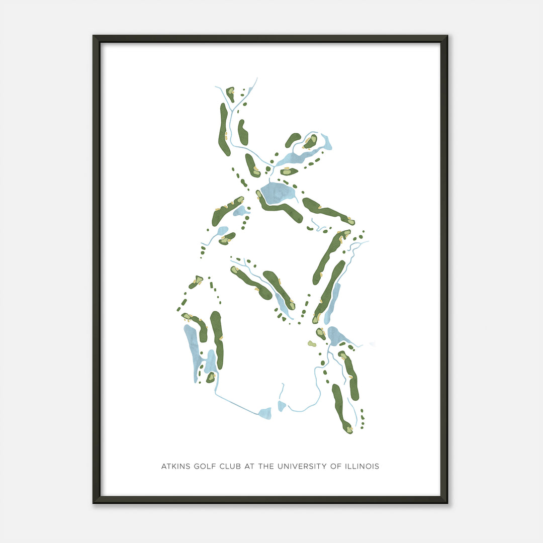 Print of Atkins Golf Club At The University Of Illinois Modern Map