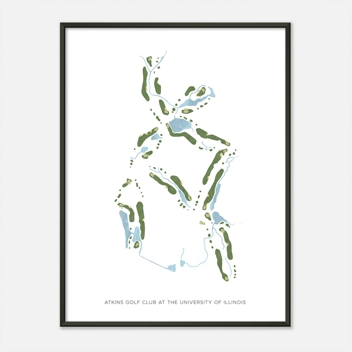 Print of Atkins Golf Club At The University Of Illinois Modern Map