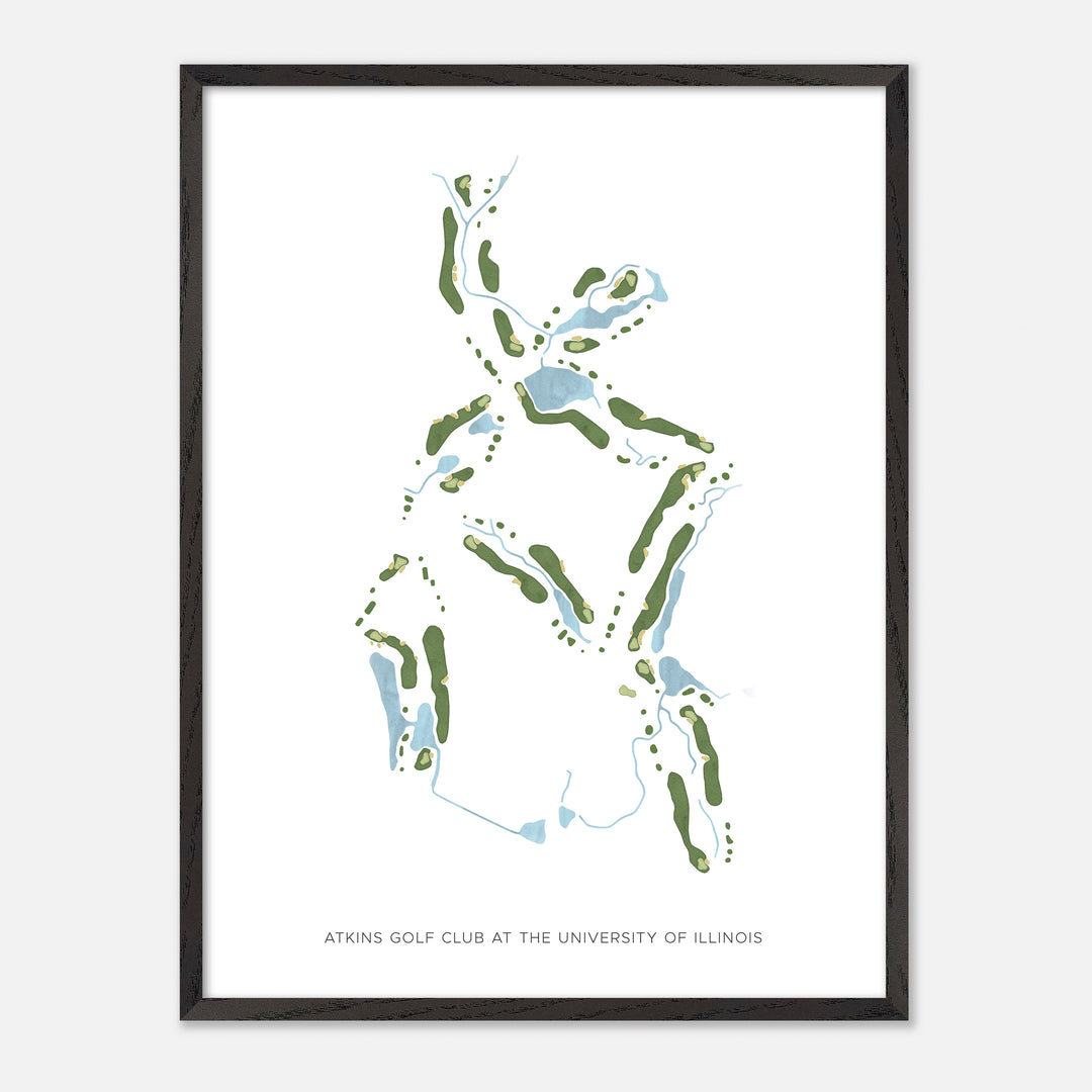 Print of Atkins Golf Club At The University Of Illinois Modern Map