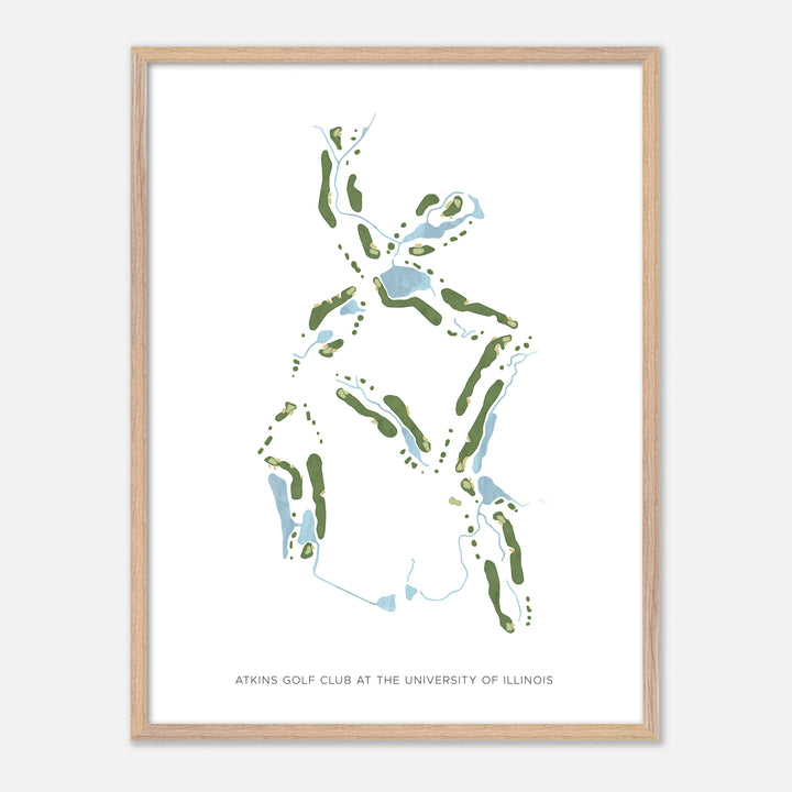 Print of Atkins Golf Club At The University Of Illinois Modern Map