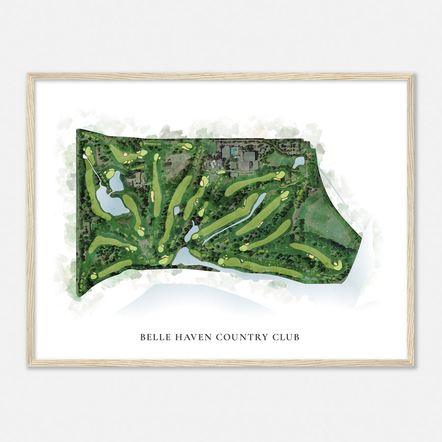 Print of Belle Haven Country Club Classic Map