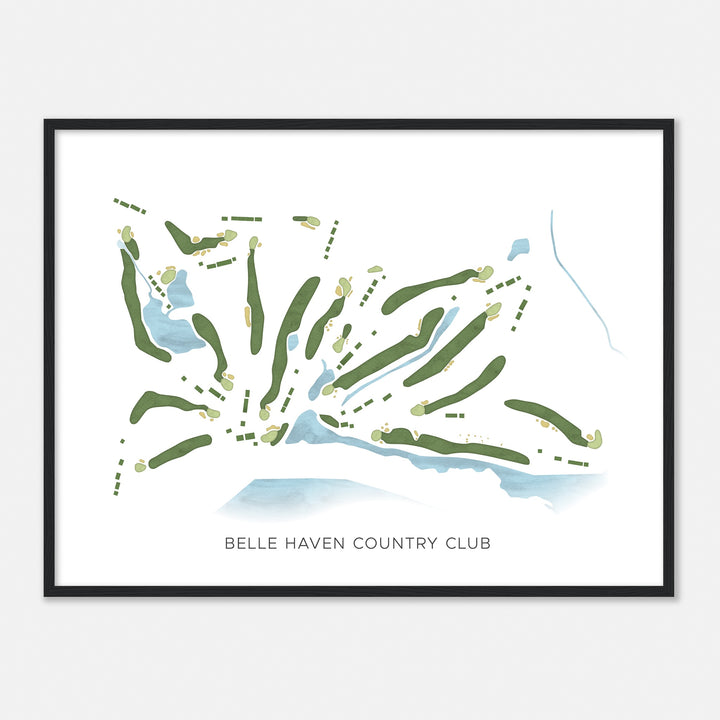 Print of Belle Haven Country Club Modern Map