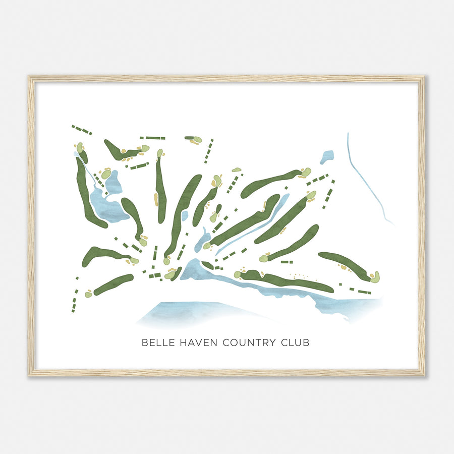 Print of Belle Haven Country Club Modern Map