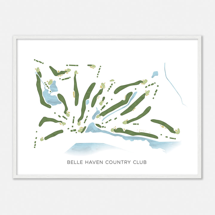 Print of Belle Haven Country Club Modern Map
