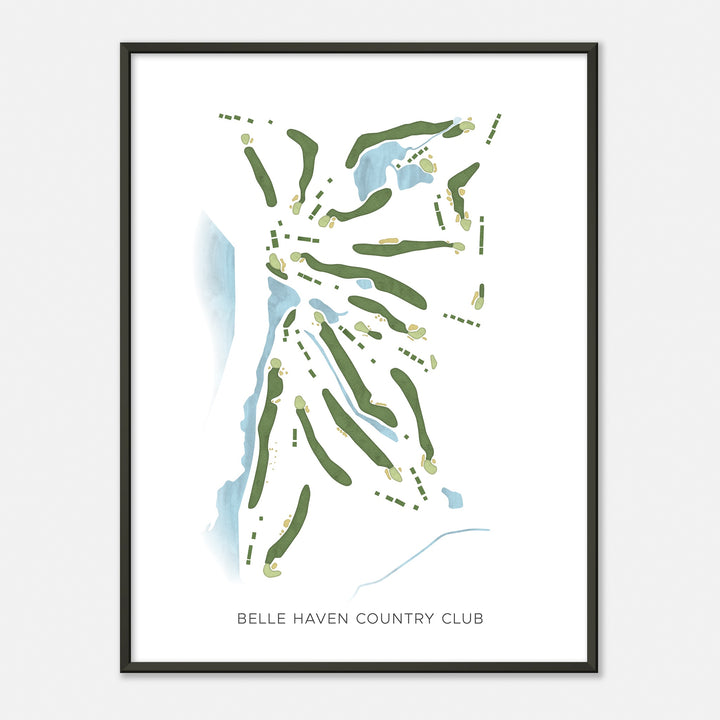 Print of Belle Haven Country Club Modern Map