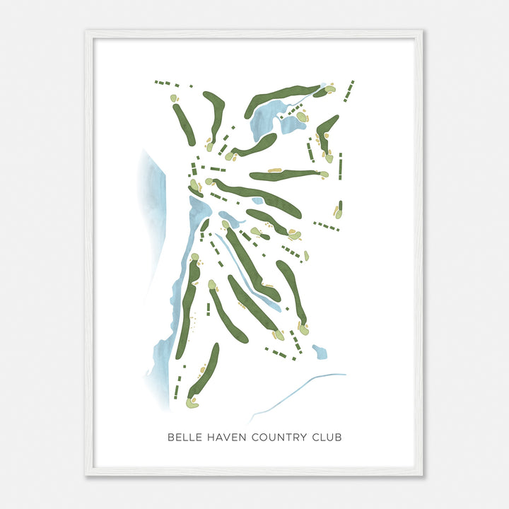 Print of Belle Haven Country Club Modern Map